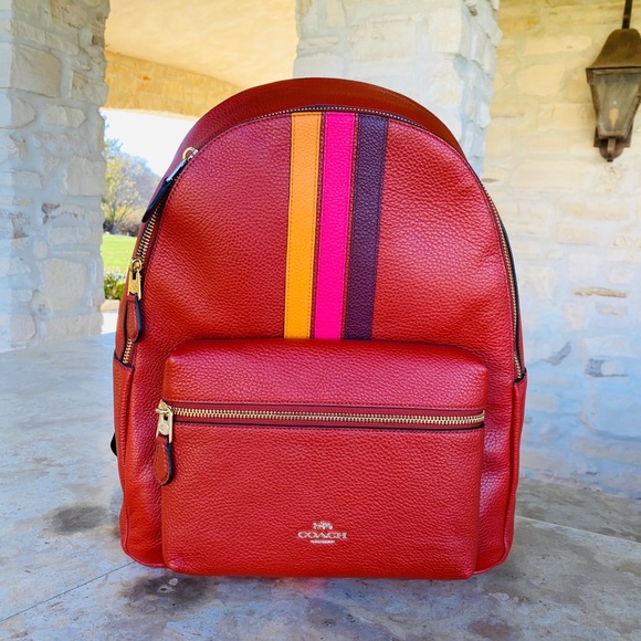NWT Coach varsity stripe Charlie backpack&wallet - Picture 4 of 16